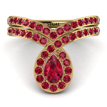 Ruby Pear Shape Stacking Bridal Set - Emilia No. 55 image 1