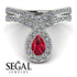 Ruby Pear Shape Stacking Bridal Set - Emilia No. 12