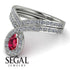 Ruby Pear Shape Stacking Bridal Set - Emilia No. 12 image 6