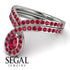Ruby Pear Shape Stacking Bridal Set - Emilia No. 57