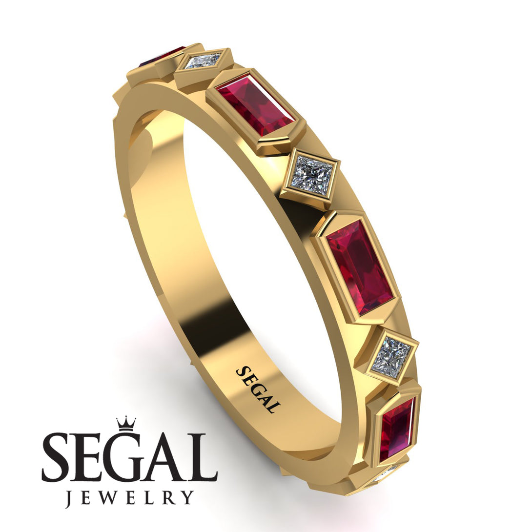 Ruby Baguette & Princess Eternity Band - Andrea No. 46