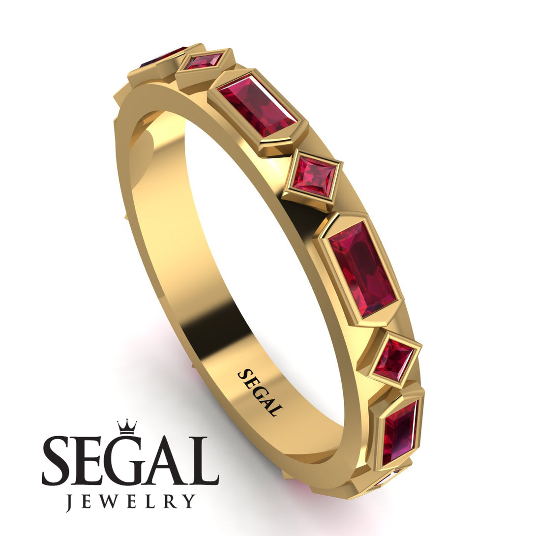 Ruby Baguette & Princess Eternity Band - Andrea No. 55