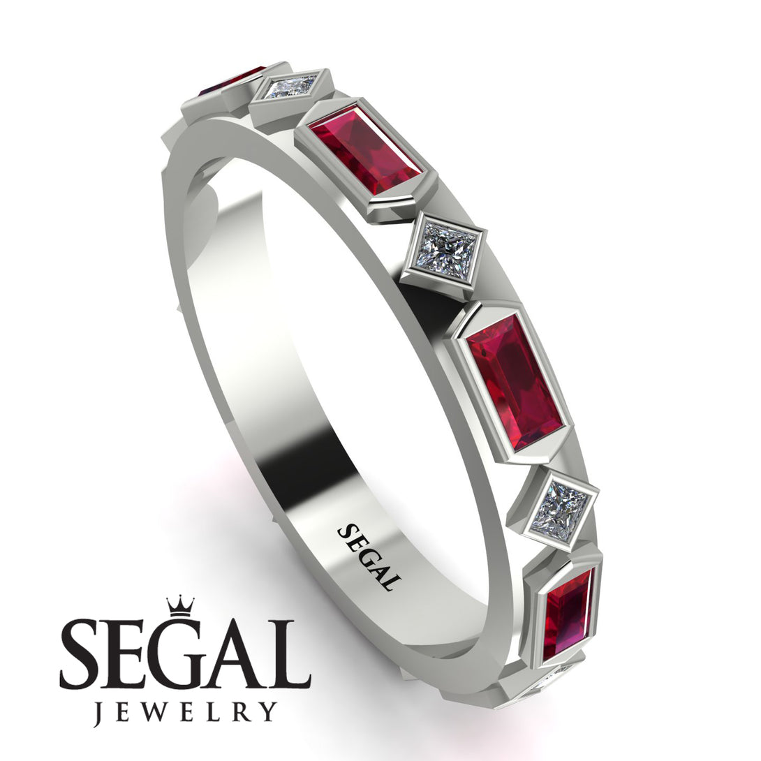 Ruby Baguette & Princess Eternity Band - Andrea No. 48