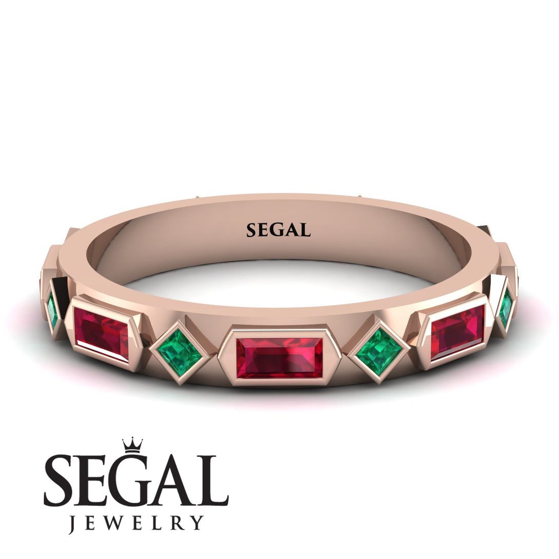 Ruby Baguette & Princess Eternity Band - Andrea No. 50