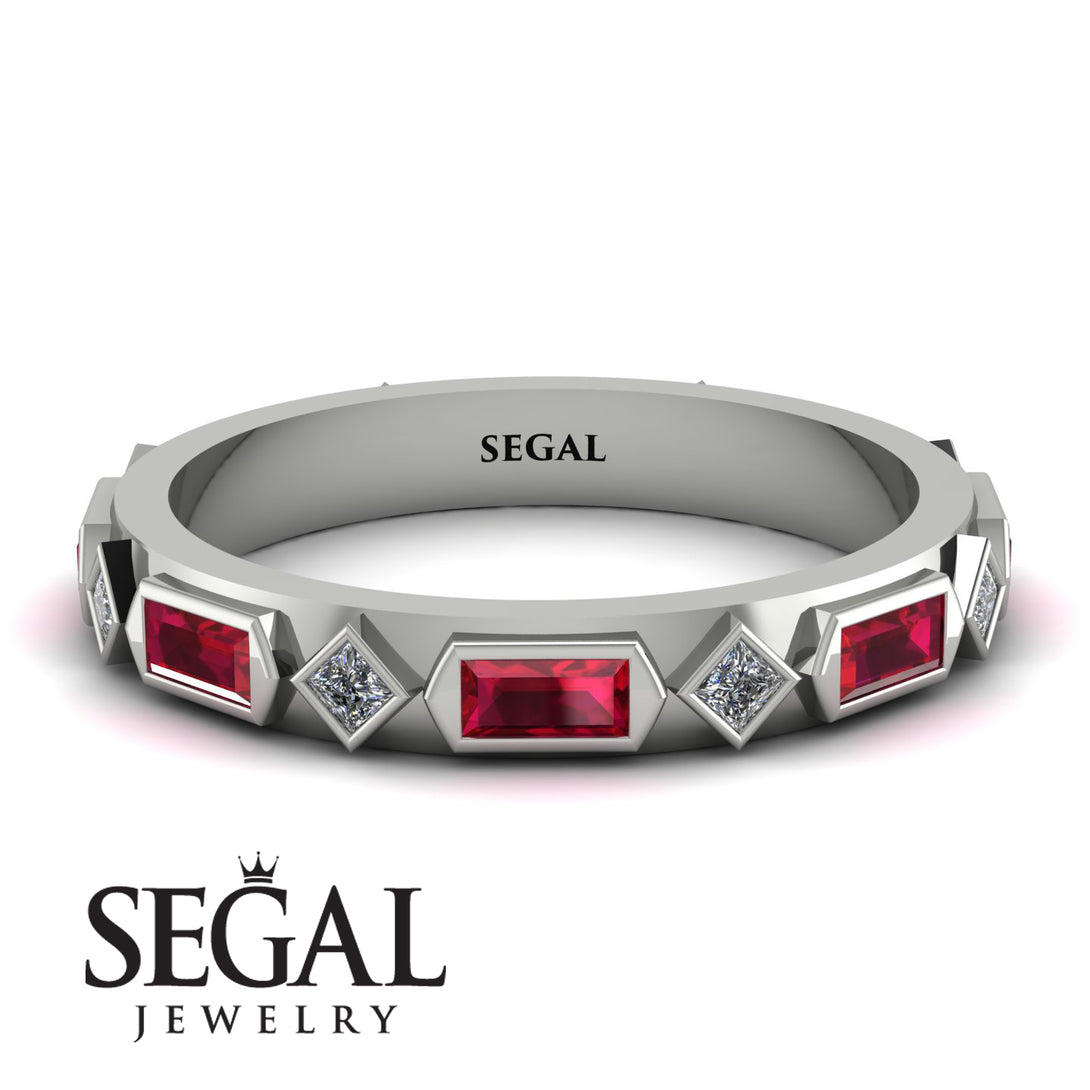 Ruby Baguette & Princess Eternity Band - Andrea No. 48