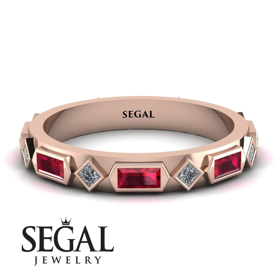 Ruby Baguette & Princess Eternity Band - Andrea No. 47