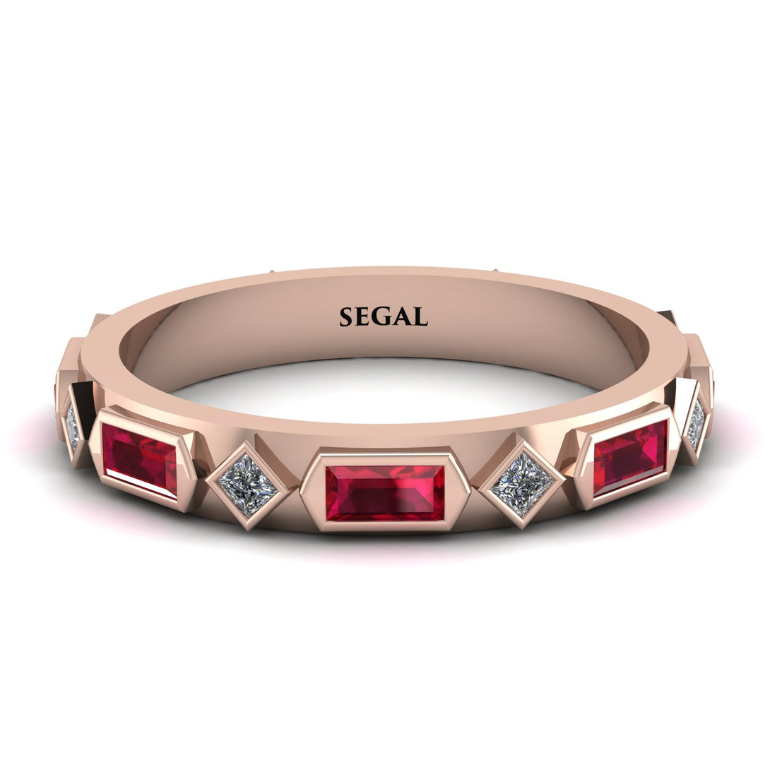 Ruby Baguette & Princess Eternity Band - Andrea No. 47