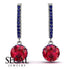Ruby Dangle Earrings With Hidden Halo - Adaline No. 72 image 10