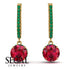 Ruby Dangle Earrings With Hidden Halo - Adaline No. 25 image 10