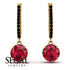 Ruby Dangle Earrings With Hidden Halo - Adaline No. 40 image 10