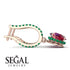 Ruby Dangle Earrings With Hidden Halo - Adaline No. 26