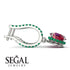 Ruby Dangle Earrings With Hidden Halo - Adaline No. 27