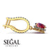 Ruby Dangle Earrings With Hidden Halo - Adaline No. 10 image 2