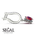 Ruby Dangle Earrings With Hidden Halo - Adaline No. 12