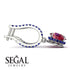 Ruby Dangle Earrings With Hidden Halo - Adaline No. 72 image 2
