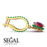 Ruby Dangle Earrings With Hidden Halo - Adaline No. 25