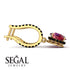Ruby Dangle Earrings With Hidden Halo - Adaline No. 40