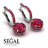 Ruby Dangle Earrings With Hidden Halo - Adaline No. 57 image 3
