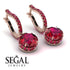 Ruby Dangle Earrings With Hidden Halo - Adaline No. 56