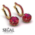 Ruby Dangle Earrings With Hidden Halo - Adaline No. 55