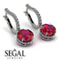 Ruby Dangle Earrings With Hidden Halo - Adaline No. 12 image 3