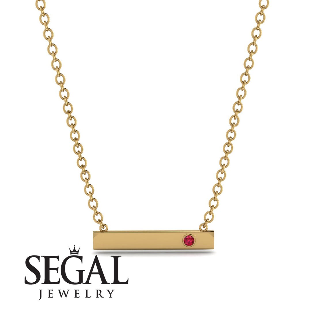 Ruby Gold Necklace Bar - Crystal No. 10