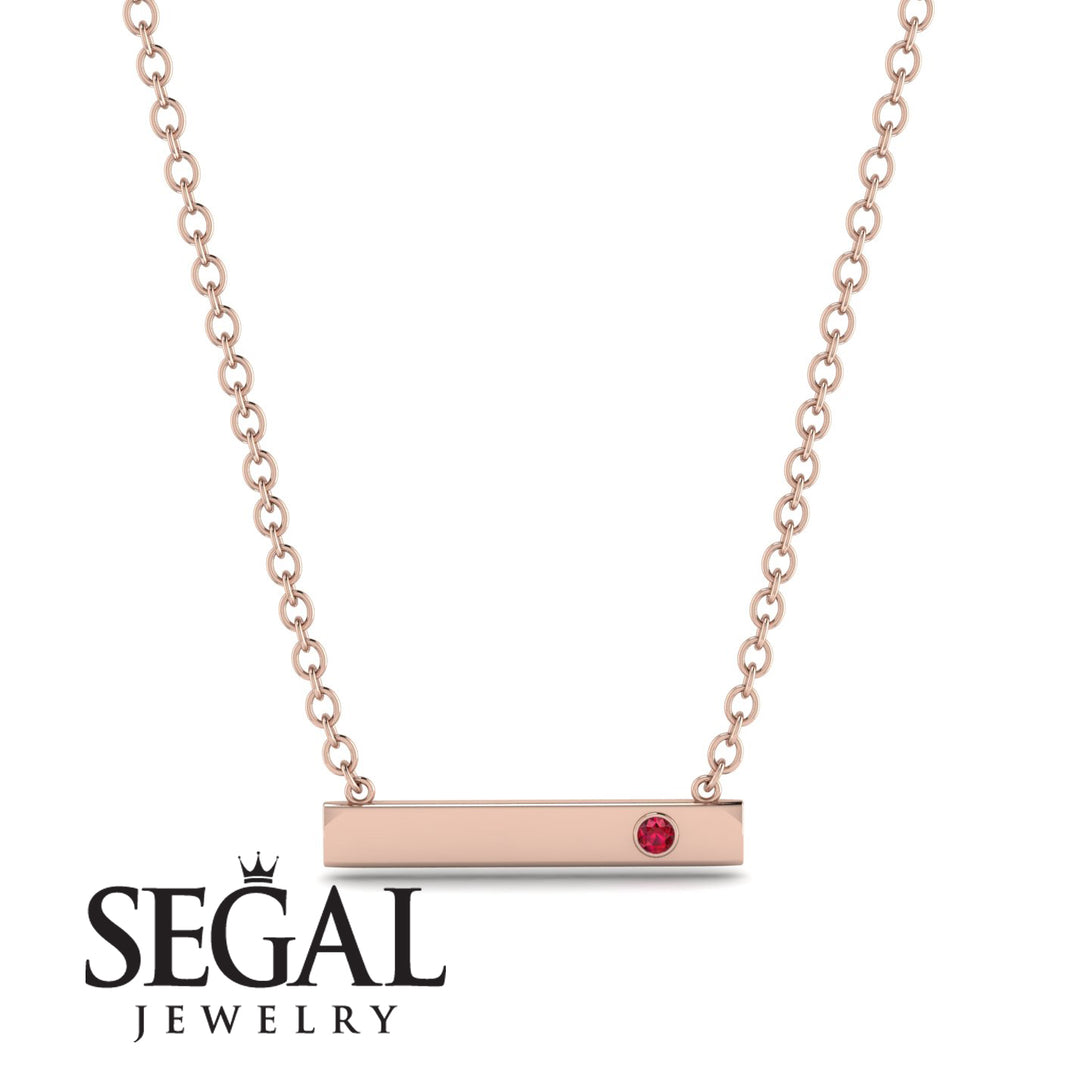 Ruby Gold Necklace Bar - Crystal No. 11