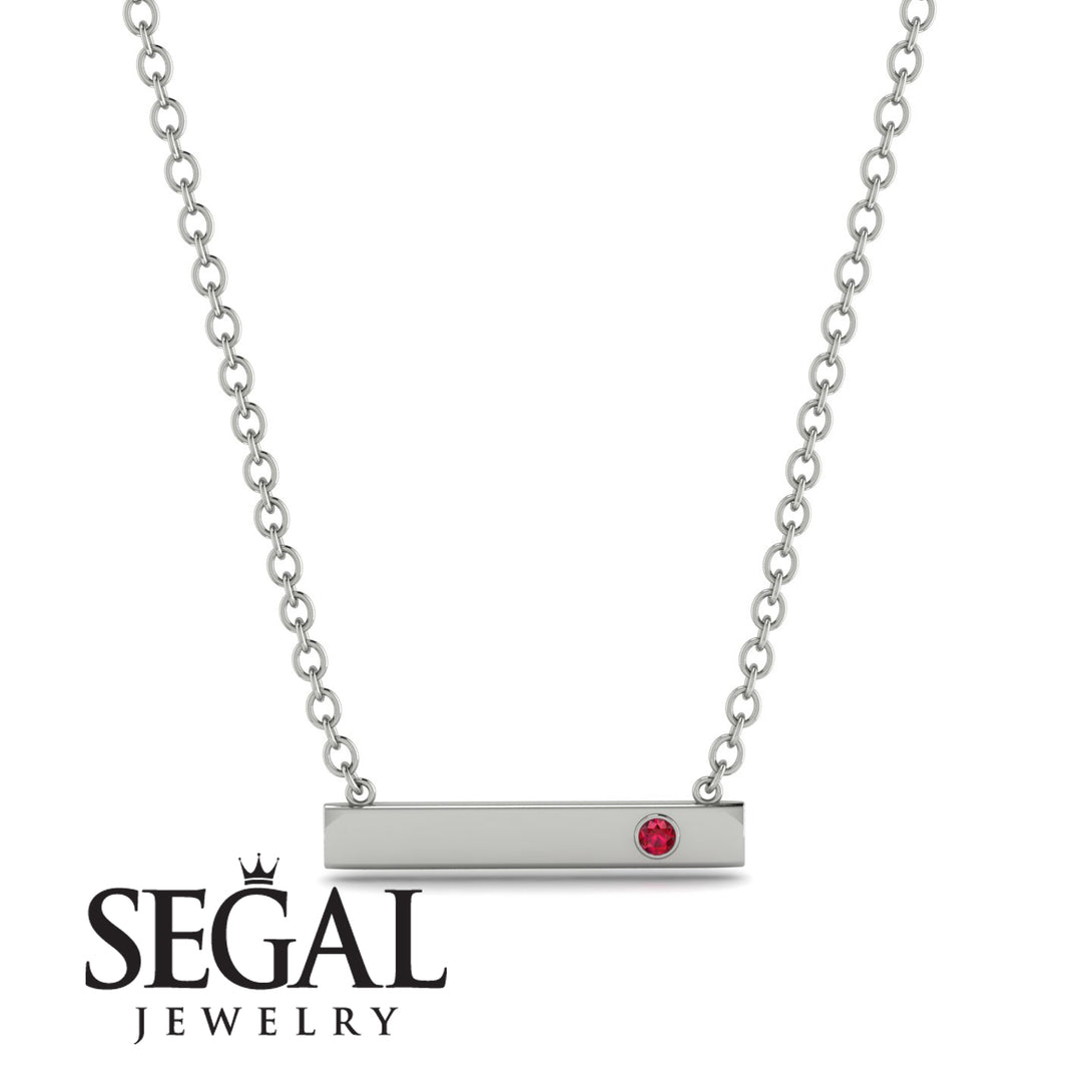 Ruby Gold Necklace Bar - Crystal No. 12