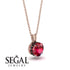 Ruby Necklace With Hidden Halo - Adaline No. 41
