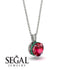 Ruby Necklace With Hidden Halo - Adaline No. 27