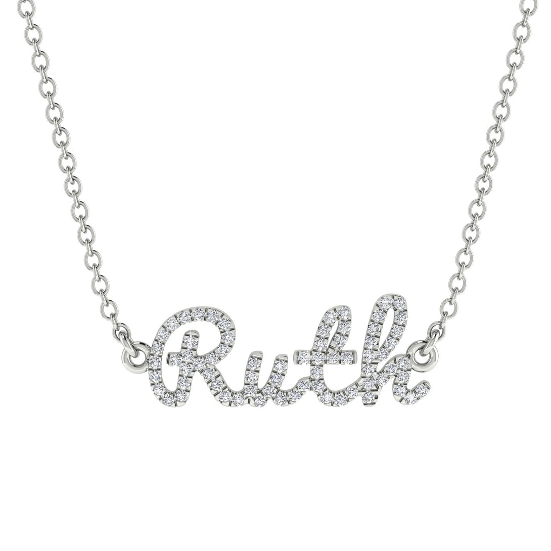 Diamond Gold Name Necklace - Ruth