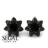 Lotus Flower Black Diamond Earrings - Lotus no. 6