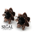 Lotus Flower Black Diamond Earrings - Lotus no. 5