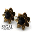 Lotus Flower Black Diamond Earrings - Lotus no. 4