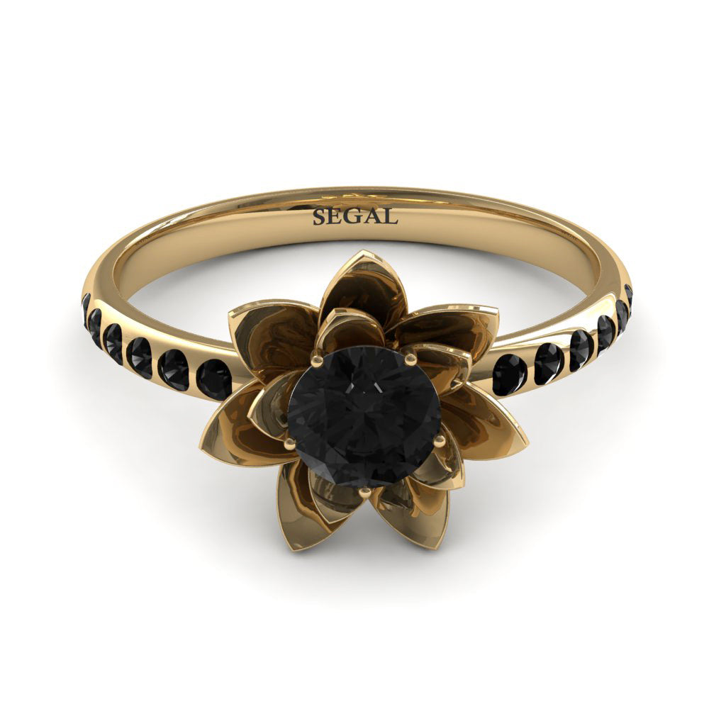 Lotus Flower Black Diamond ring - Lotus no. 16
