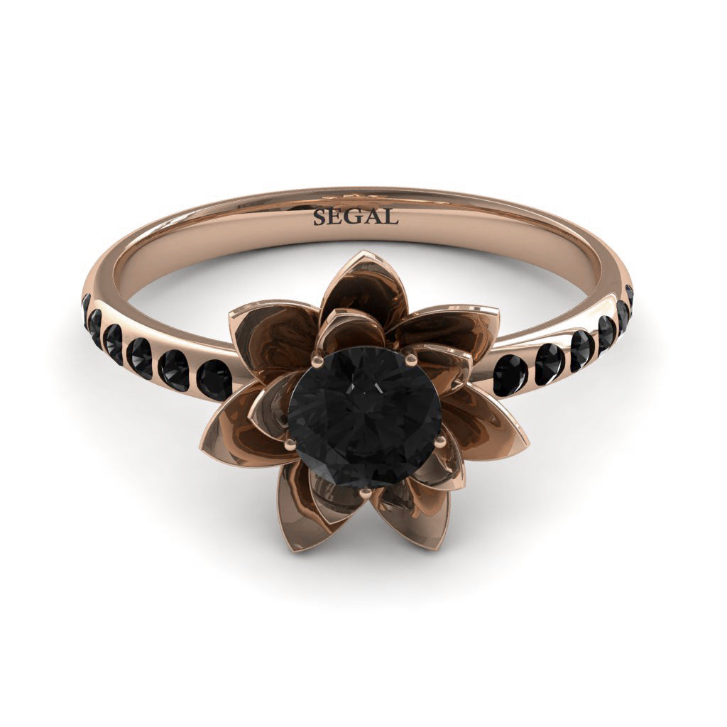Lotus Flower Black Diamond ring - Lotus no. 17