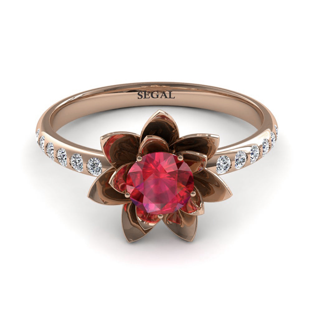 Lotus Flower Ruby ring - Lotus no. 14