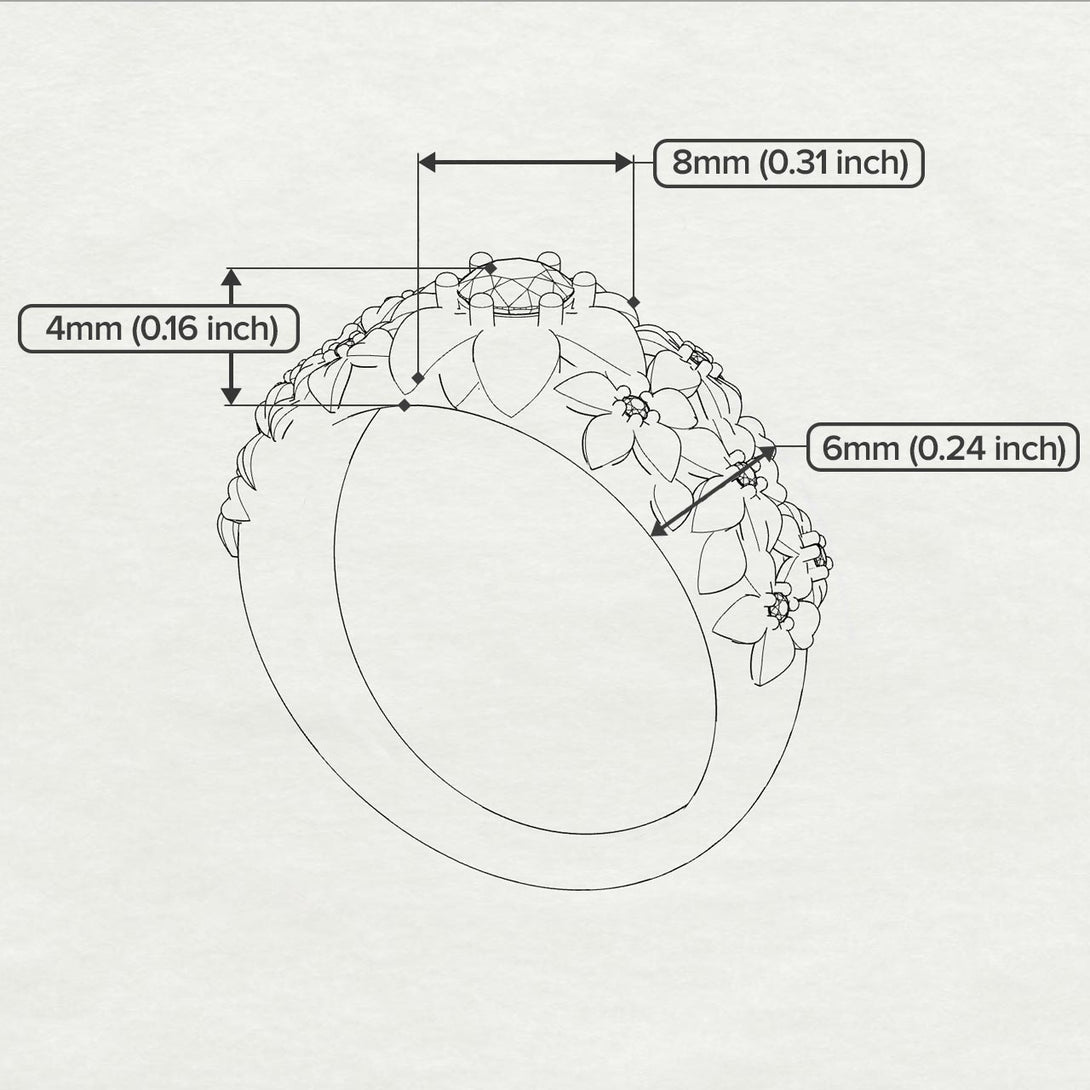 The Ring Of Floral Engagement Rings With Diamond - Violet no. 5