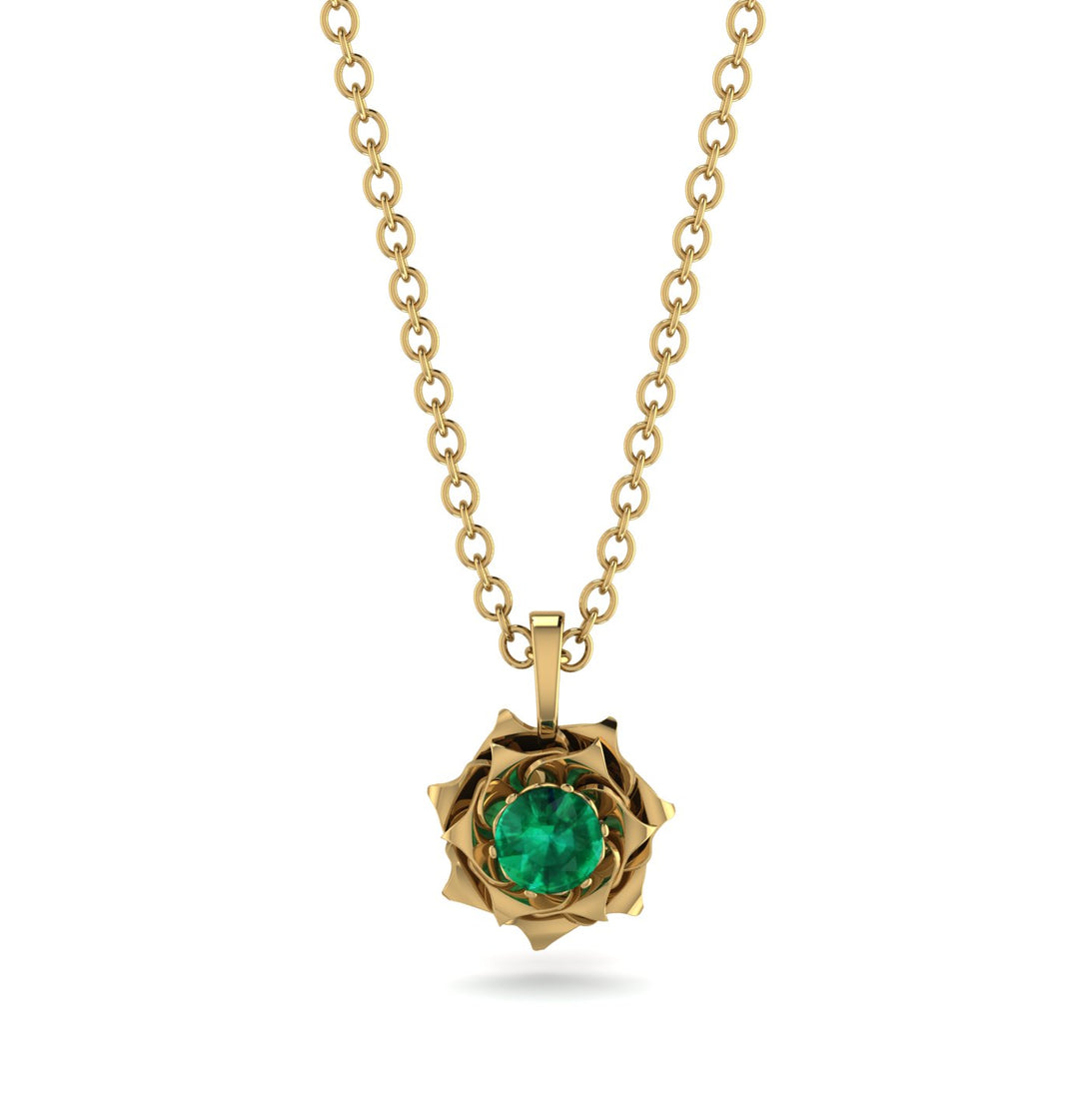 A lady's Rose Emerald Pendant- Elena no. 4