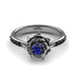 A lady's Rose Blue Sapphire with Black Diamonds Ring- Elena no. 19