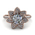 Lotus Solid Rose Gold Diamond Flower Ring - Princess Lotus no. 2