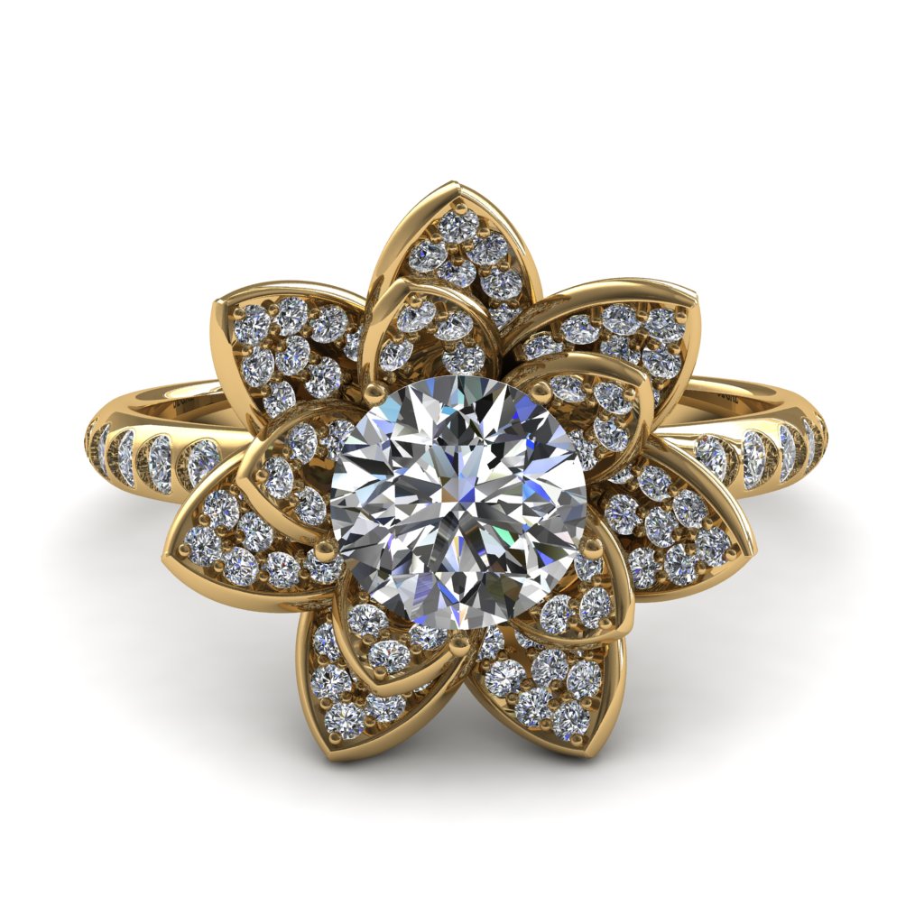 Lotus Diamond Flower Ring - Princess Lotus no. 1