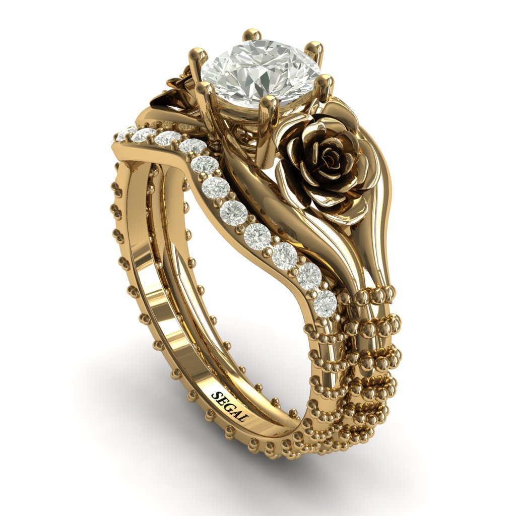 The Rose Gold Spike Bridal Set Diamond Ring- Camilla no. 1