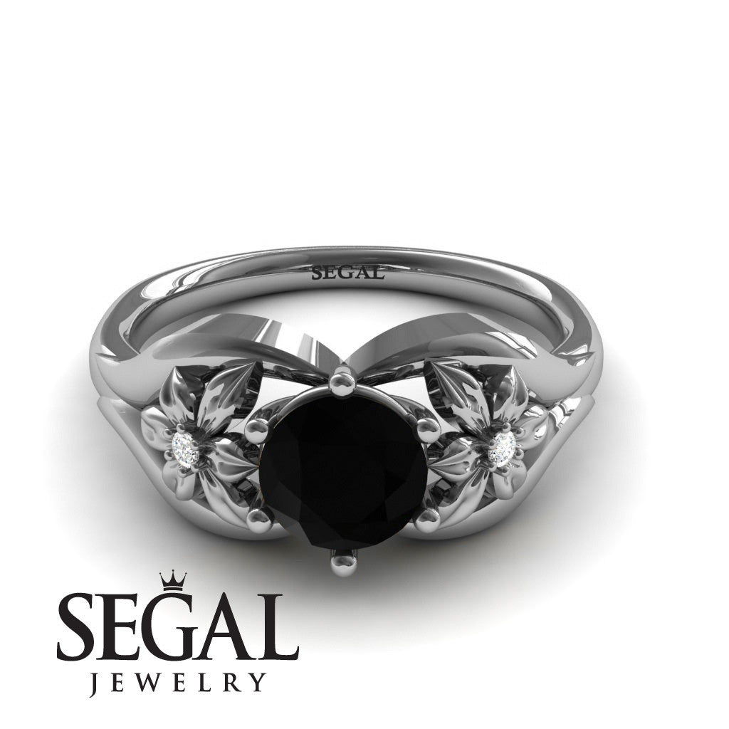Two Seasons Flower Ring Black Diamond Ring- Bella no. 9