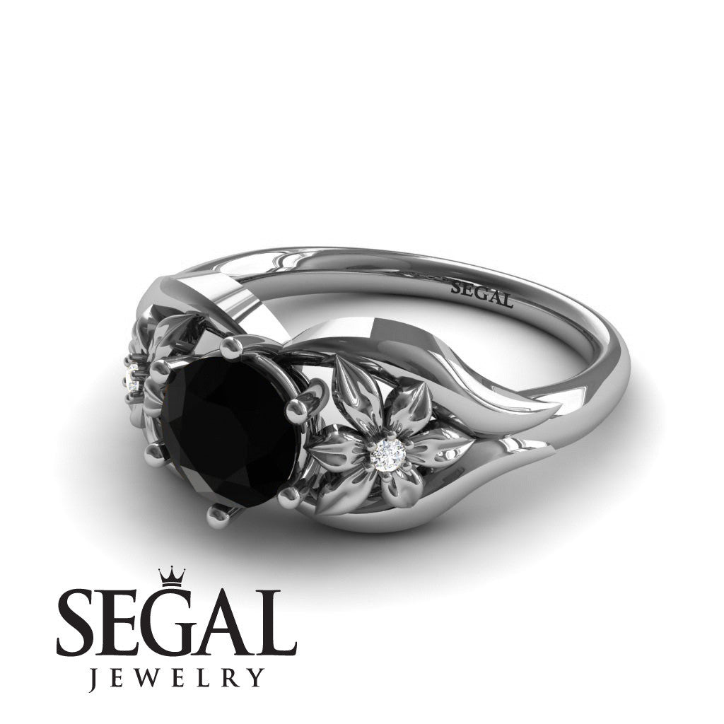 Two Seasons Flower Ring Black Diamond Ring- Bella no. 9