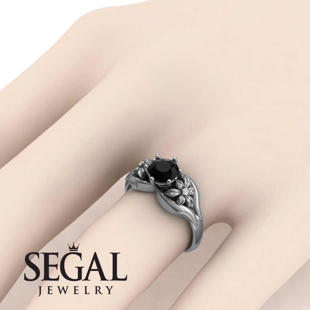 Two Seasons Flower Ring Black Diamond Ring- Bella no. 9