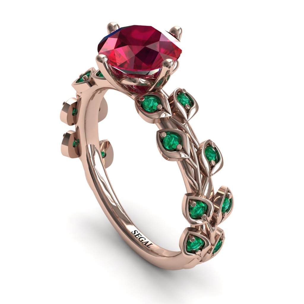 Ready to ship Leaves All Around Ruby Ring - Sydney 2ct