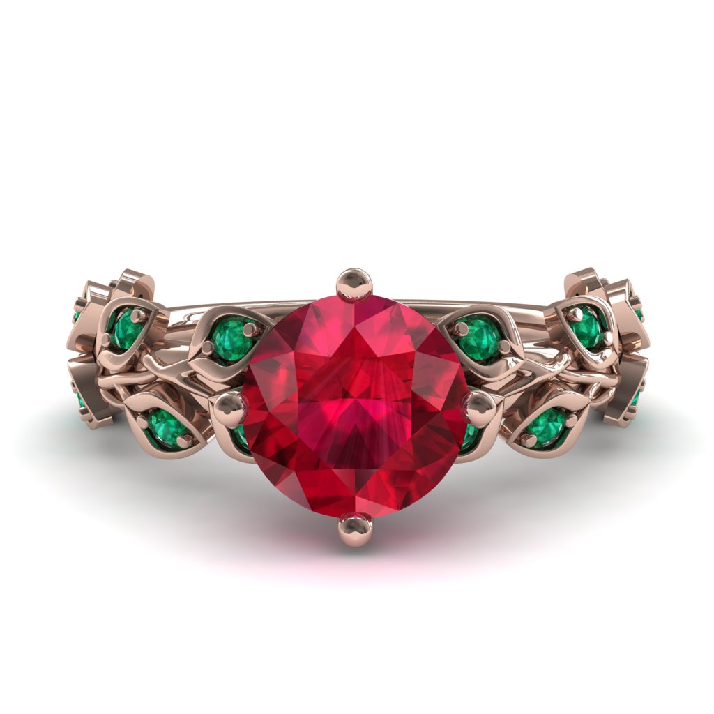 Leaves All Around Ruby Ring - Sydney 2ct No. 26