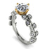 Two Tones Leaves All Around Yellow Gold Diamond Ring - Sydney 2ct No. 77