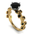 Two Tones Hers 2 Carat Black Diamond Engagement Ring Leaves All Around - Sydney 2ct No. 80